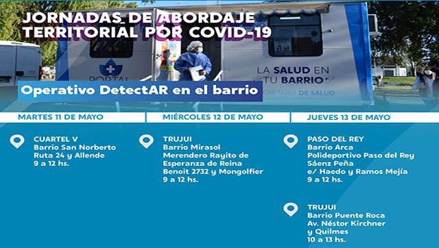 Cronograma de los operativos DETECTAR esta semana en Moreno