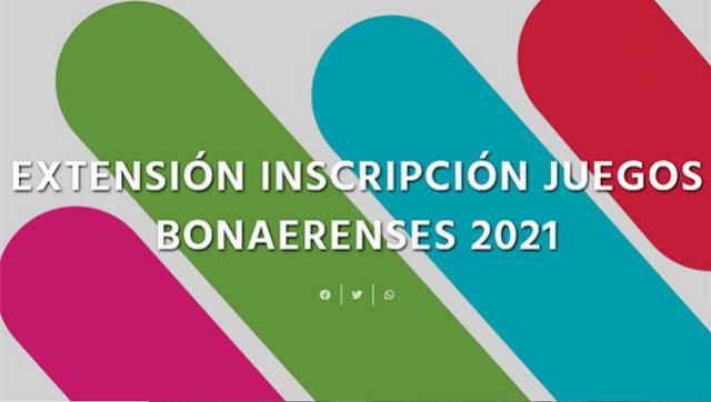 Inscripciones abiertas para JUEGOS BONAERENSES EDICIÓN 2021
