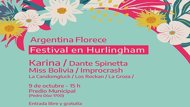 Karina, Dante Spinetta y Miss Bolivia tocan este sábado, en el Festival “Argentina Florece”
