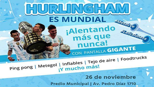 Los vecinos de Hurlingham podrán ver Argentina - México en el “Punto de Aliento”